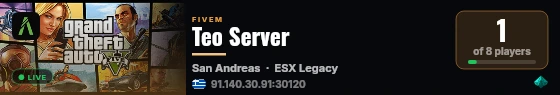Teo Server live status badge