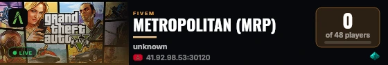 METROPOLITAN (MRP) live status badge