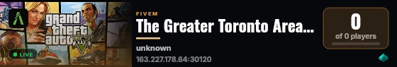 The Greater Toronto Area Roleplay live status badge
