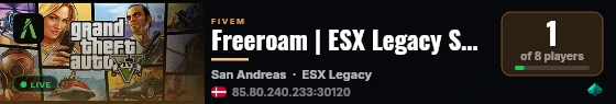Freeroam | ESX Legacy Server live status badge