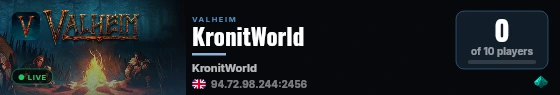 KronitWorld live status badge