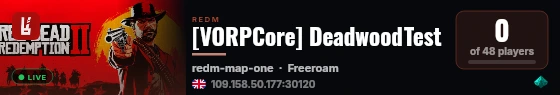 [VORPCore] DeadwoodTest live status badge