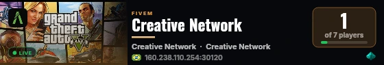 Creative Network live status badge