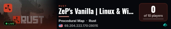 ZeP's Vanilla | Linux & Windows | live status badge