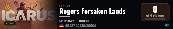 Rogers Forsaken Lands live status badge