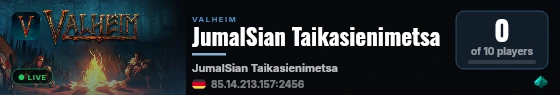 JumalSian Taikasienimetsa live status badge