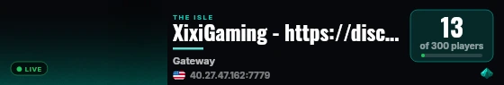 XixiGaming - https://discord.gg/UeXuTQAEC7 live status badge
