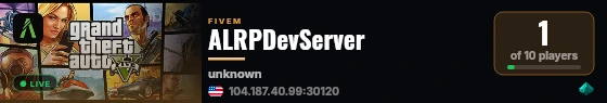 ALRPDevServer live status badge