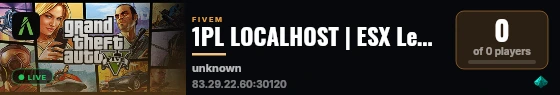 1PL LOCALHOST | ESX Legacy Server live status badge