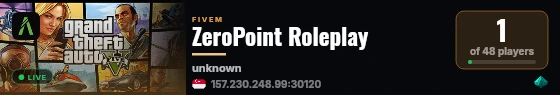 ZeroPoint Roleplay live status badge