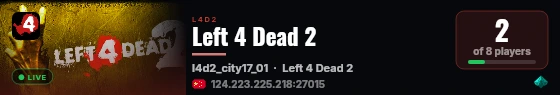 Left 4 Dead 2 live status badge