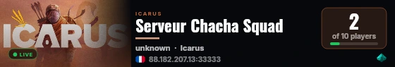 Serveur Chacha Squad live status badge
