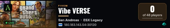 Vibe VERSE live status badge