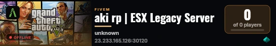 aki rp | ESX Legacy Server live status badge