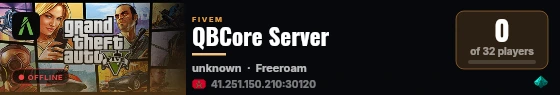 QBCore Server live status badge