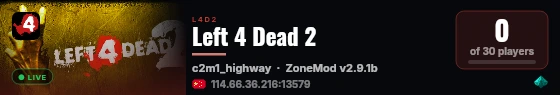 Left 4 Dead 2 live status badge