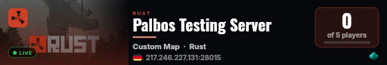 Palbos Testing Server live status badge