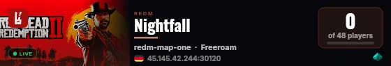 Nightfall live status badge