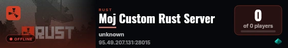 Moj Custom Rust Server live status badge