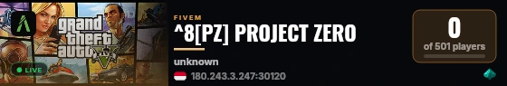 ^8[PZ] PROJECT ZERO live status badge