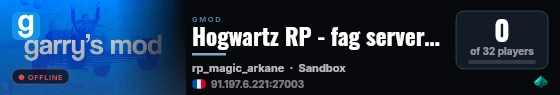 Hogwartz RP - fag server for fag_go_t live status badge