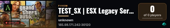 TEST_SX | ESX Legacy Server live status badge