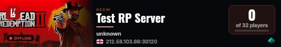 Test RP Server live status badge