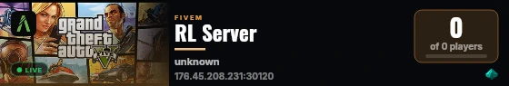 RL Server live status badge