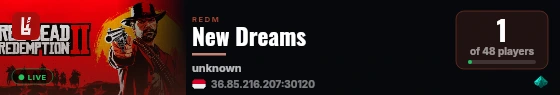 New Dreams live status badge