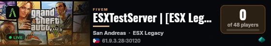 ESXTestServer | [ESX Legacy] live status badge