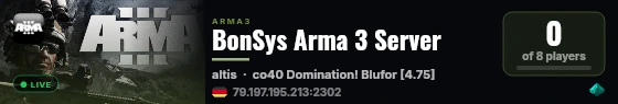 BonSys Arma 3 Server live status badge