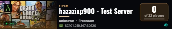 hazazixp900 - Test Server live status badge