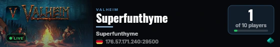 Superfunthyme live status badge