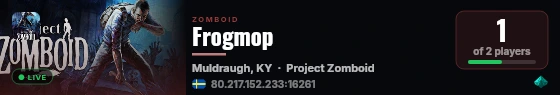 Frogmop live status badge