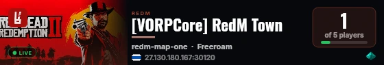 RedM Town built with VORPCore! live status badge