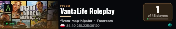 VantaLife Roleplay live status badge