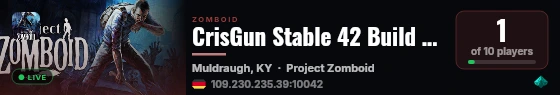 CrisGun Stable 42 Build Serwer live status badge