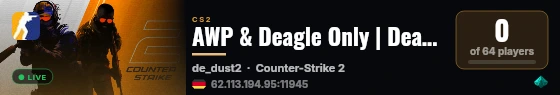 AWP & Deagle Only | Deathmatch live status badge