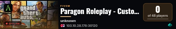 Paragon Roleplay - Custom Server live status badge