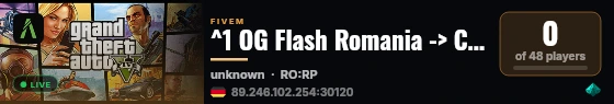 Crystal Roleplay Romania | vRP Framework live status badge