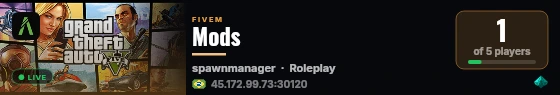 Mods live status badge