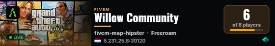 Willow Community live status badge