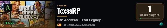 TexasRP live status badge
