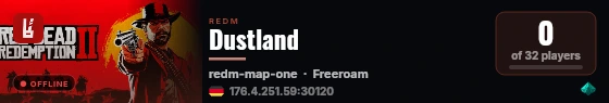 Dustland live status badge
