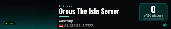 Orcus The Isle Server live status badge