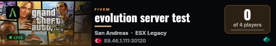 evolution server test  live status badge