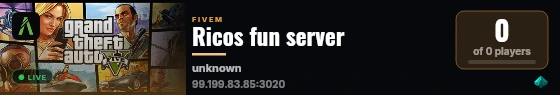 Ricos fun server live status badge