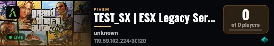 TEST_SX | ESX Legacy Server live status badge