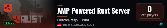AMP Powered Rust Server live status badge