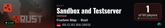 Sandbox and Testserver live status badge